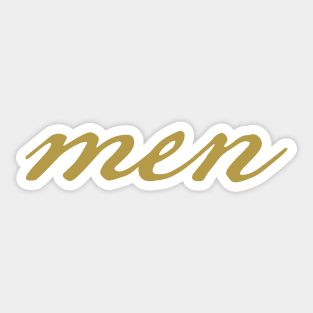 Men Christmas Gift Minimal Typography Gold Script Sticker